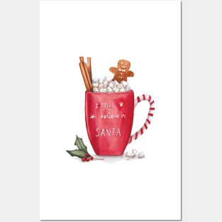 Hot chocolate Christmas cup Posters and Art